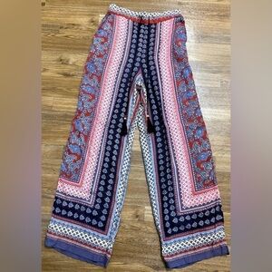 Charlotte Russe Y2K paisley wide leg boho handkerchief hippie pants small EUC
